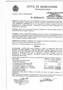 Ordinanda Comunale 30 ottobre 2014