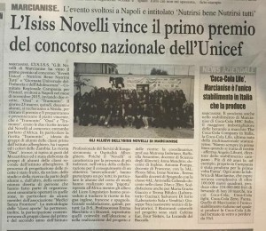 Articolo ISISS Novelli vince premio Unicef